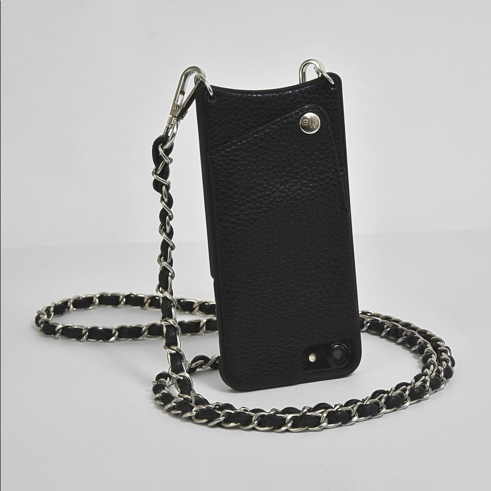 Nuckees Black Vegan Leather Crossbody Body Wallet - Picture 2 of 5